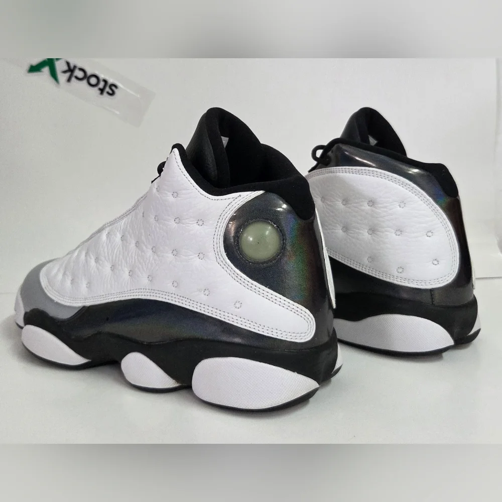 Nike Air Jordan 13 Retro White-Teal-Grey Barons Hologram Mens Sz 10 [414571-115] - Picture 6 of 10